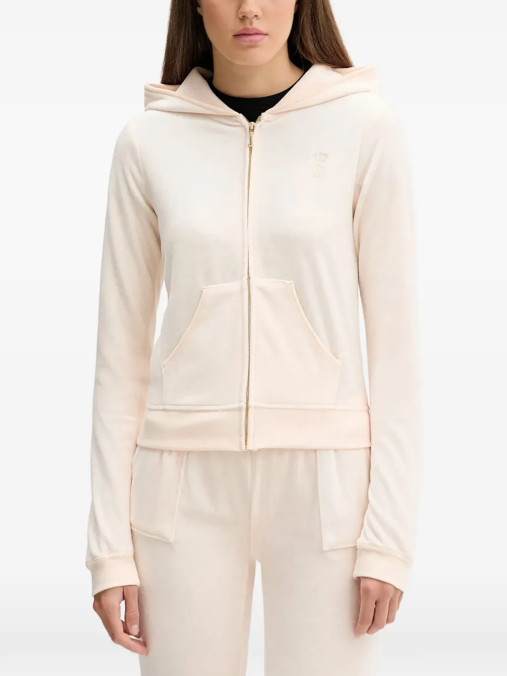 Juicy Couture zip-up logo-detail hoodie - Toni neutri
