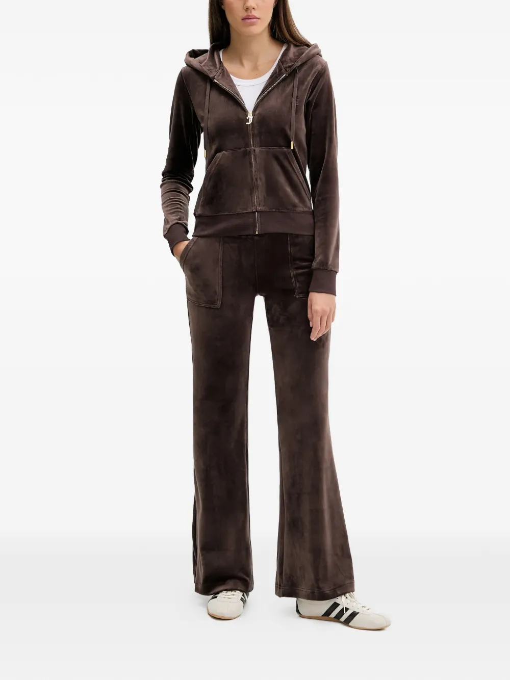 Juicy Couture Top met capuchon en rits - Bruin