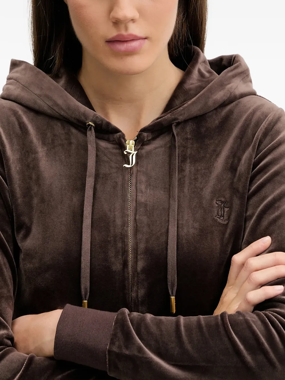 Juicy Couture Top met capuchon en rits Bruin