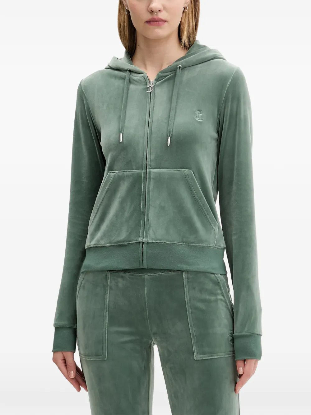 Juicy Couture zip-fastening front-pockets hoodie - Verde