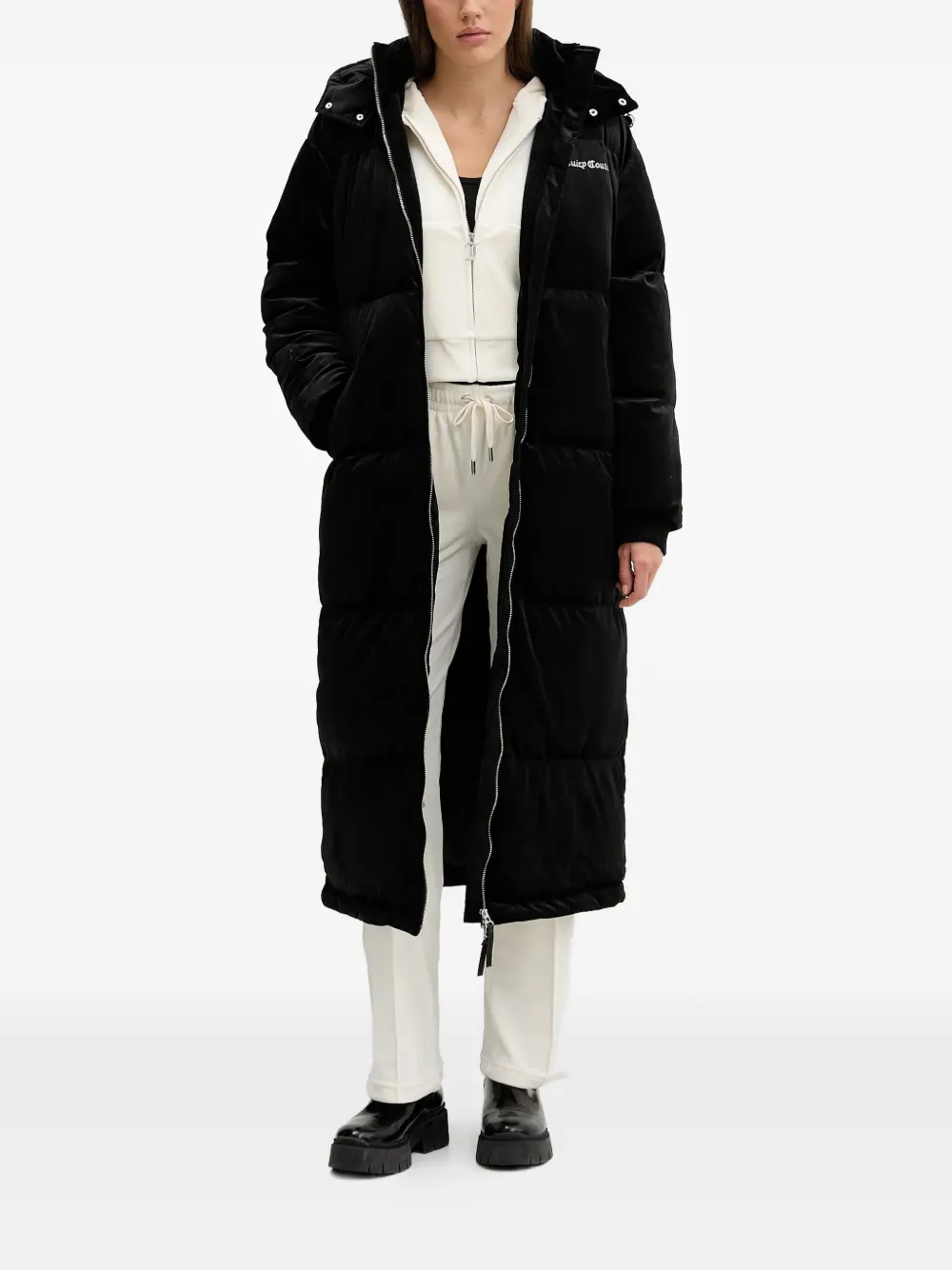 Juicy Couture front-pocket zip-fastening hoodie - Beige