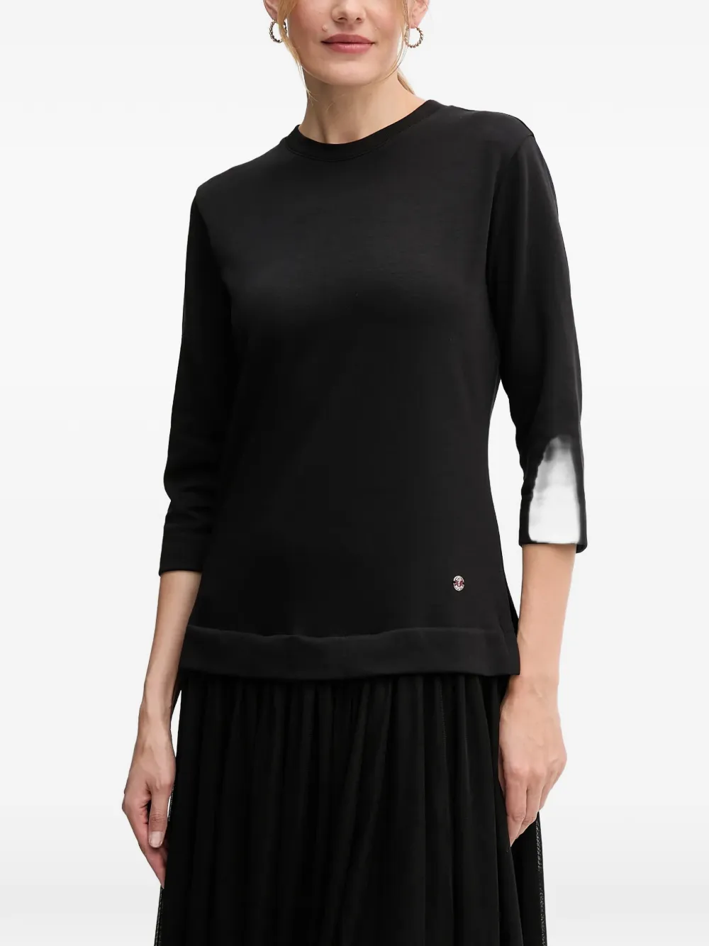 Joop! three-quarter-sleeve tulle dress - Nero