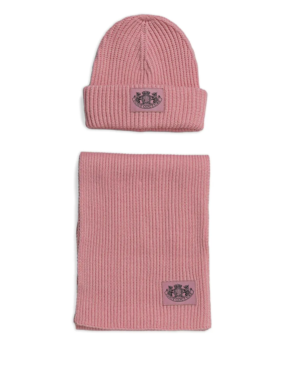 Juicy Couture wool-blend beanie hat set - Rosa