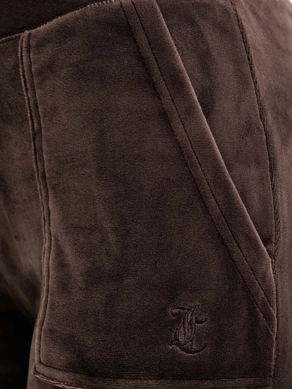 Juicy Couture Womens Java Layla Velvet Straight-leg Mid-rise Stretch-woven Jogging Bottoms In Brown