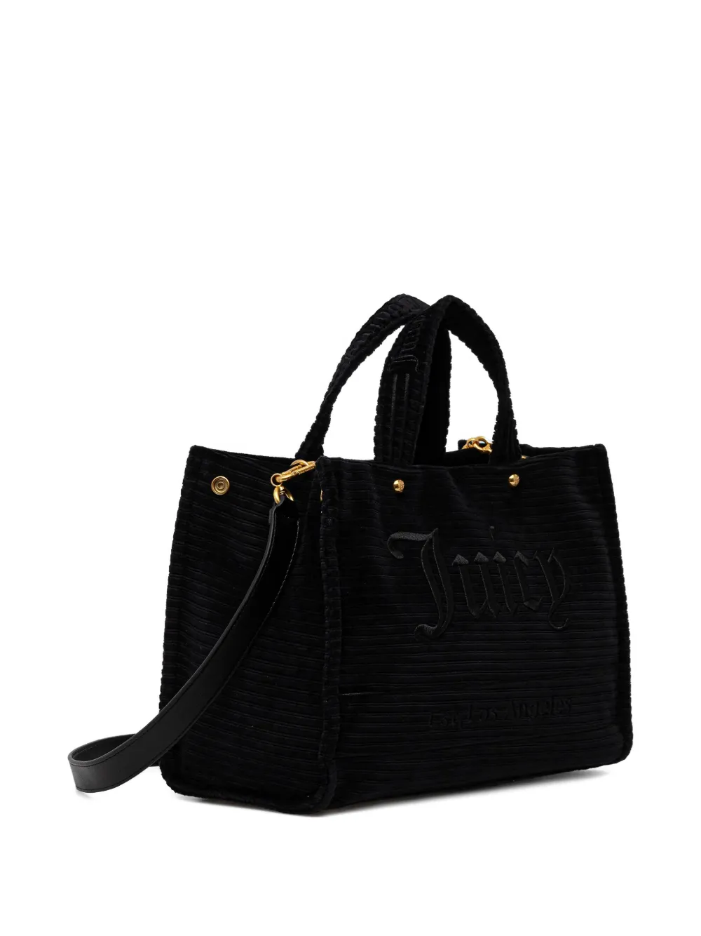 Juicy Couture embroidered corduroy tote bag - Zwart