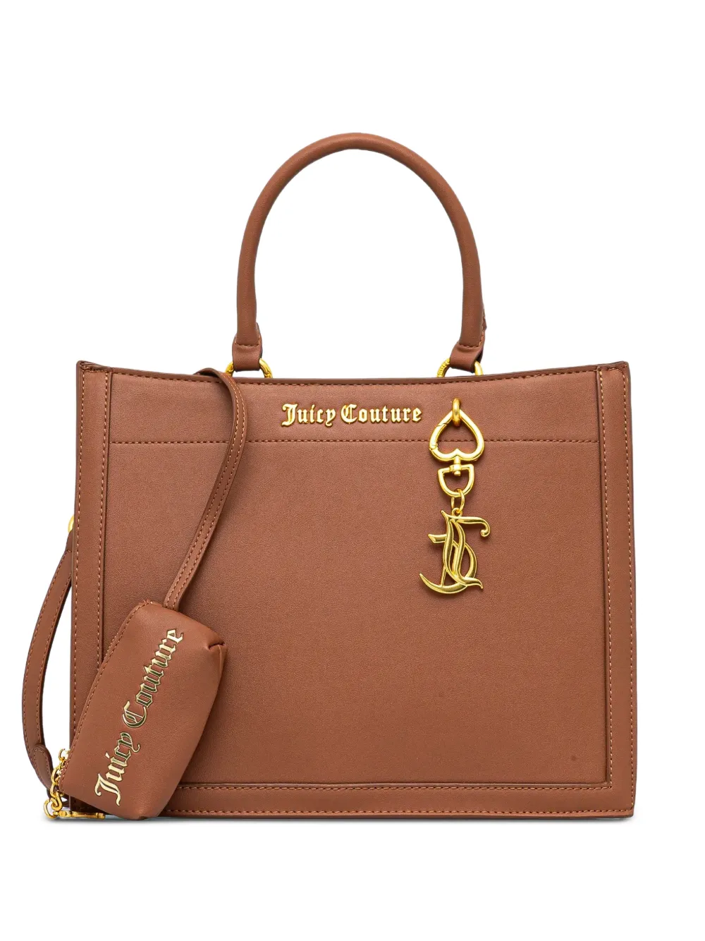 Juicy Couture square-shape charm top-handle tote bag - Marrone