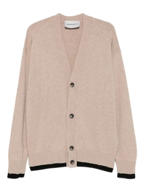 AMARÁNTO cárdigan con ribete envejecido y cuello en V