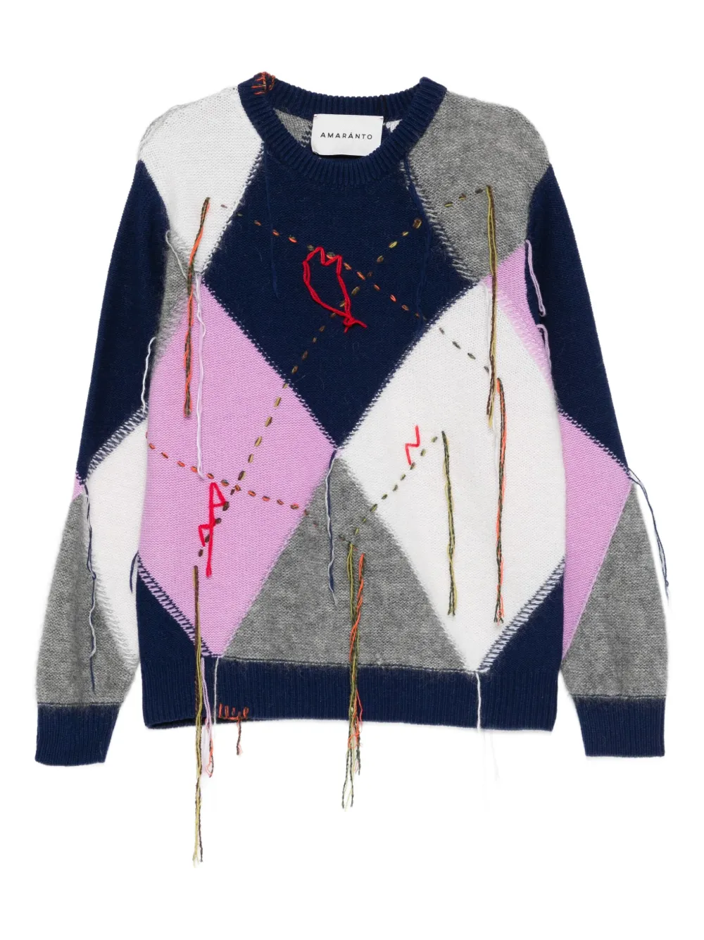 AMARÁNTO argyle embroidery sweater | Blue | Image 1