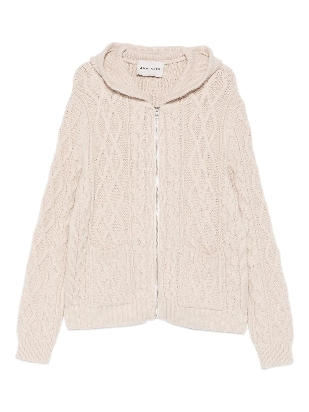 AMARÁNTO Cardigan de tricô com capuz | Neutro | Image 1