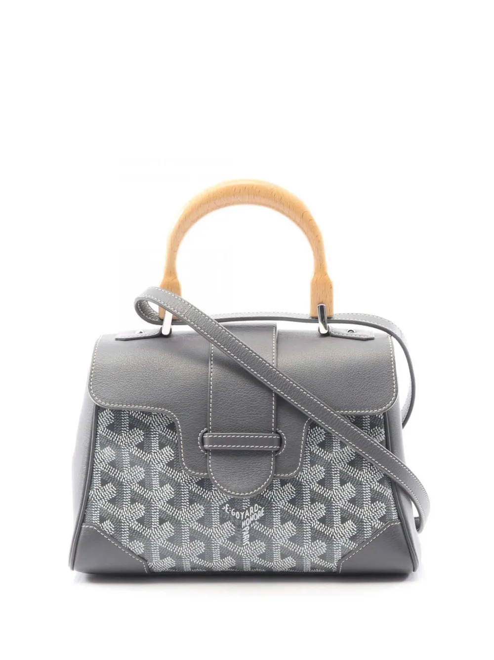Pre-owned Goyard 2010-2025 Mini Ine Saigon Souple Satchel In Gray