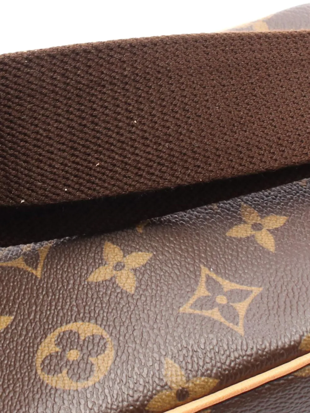 Pre-owned Louis Vuitton 2009 Monogram Pochette Gange Crossbody Bag In Brown