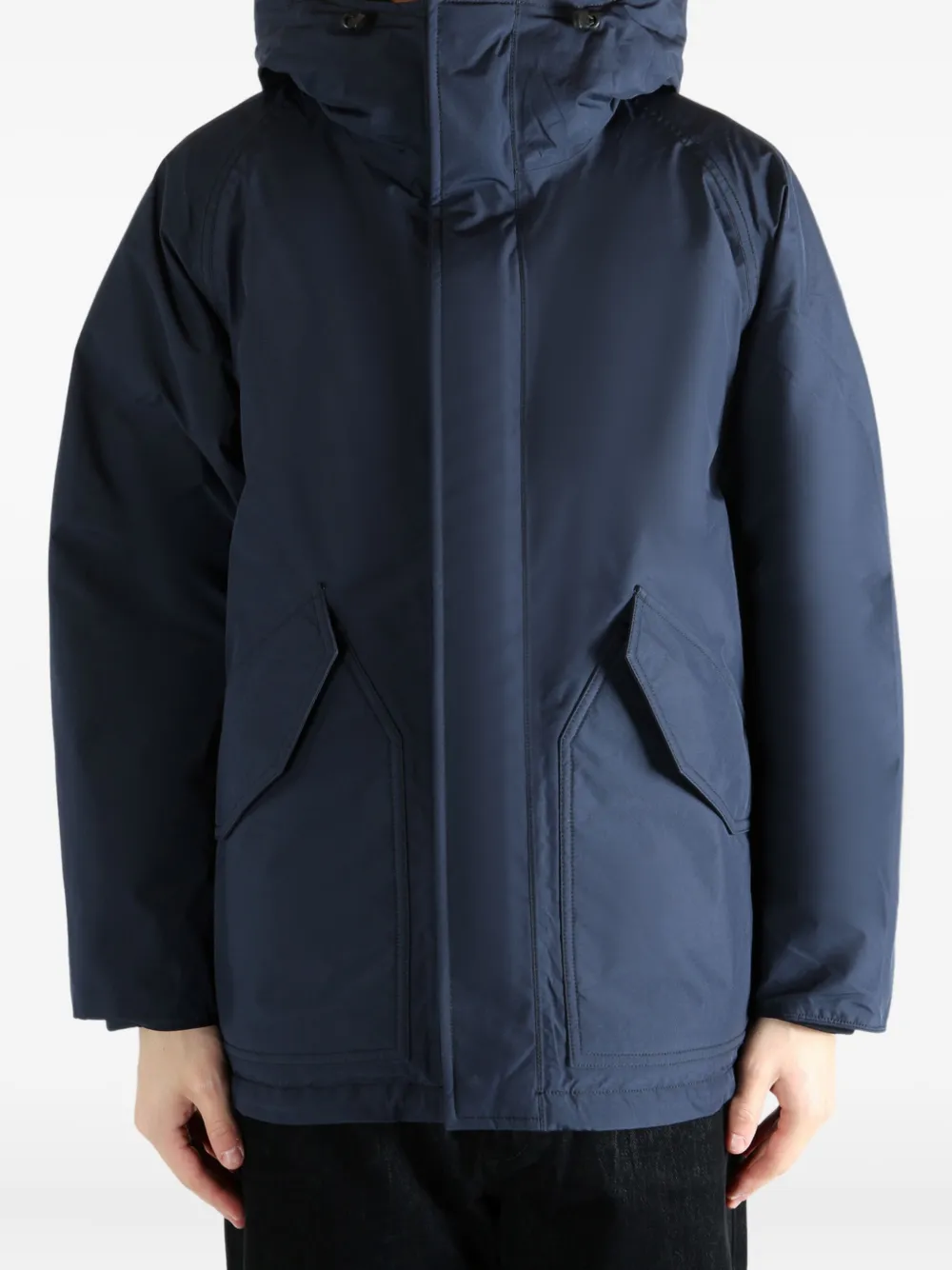 Nanamica Hooded Pocket Coat In Blue