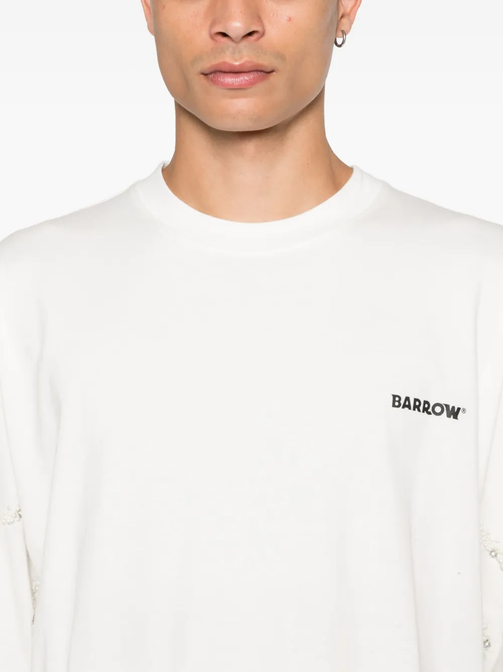 BARROW T-shirt verfraaid met kristallen Wit