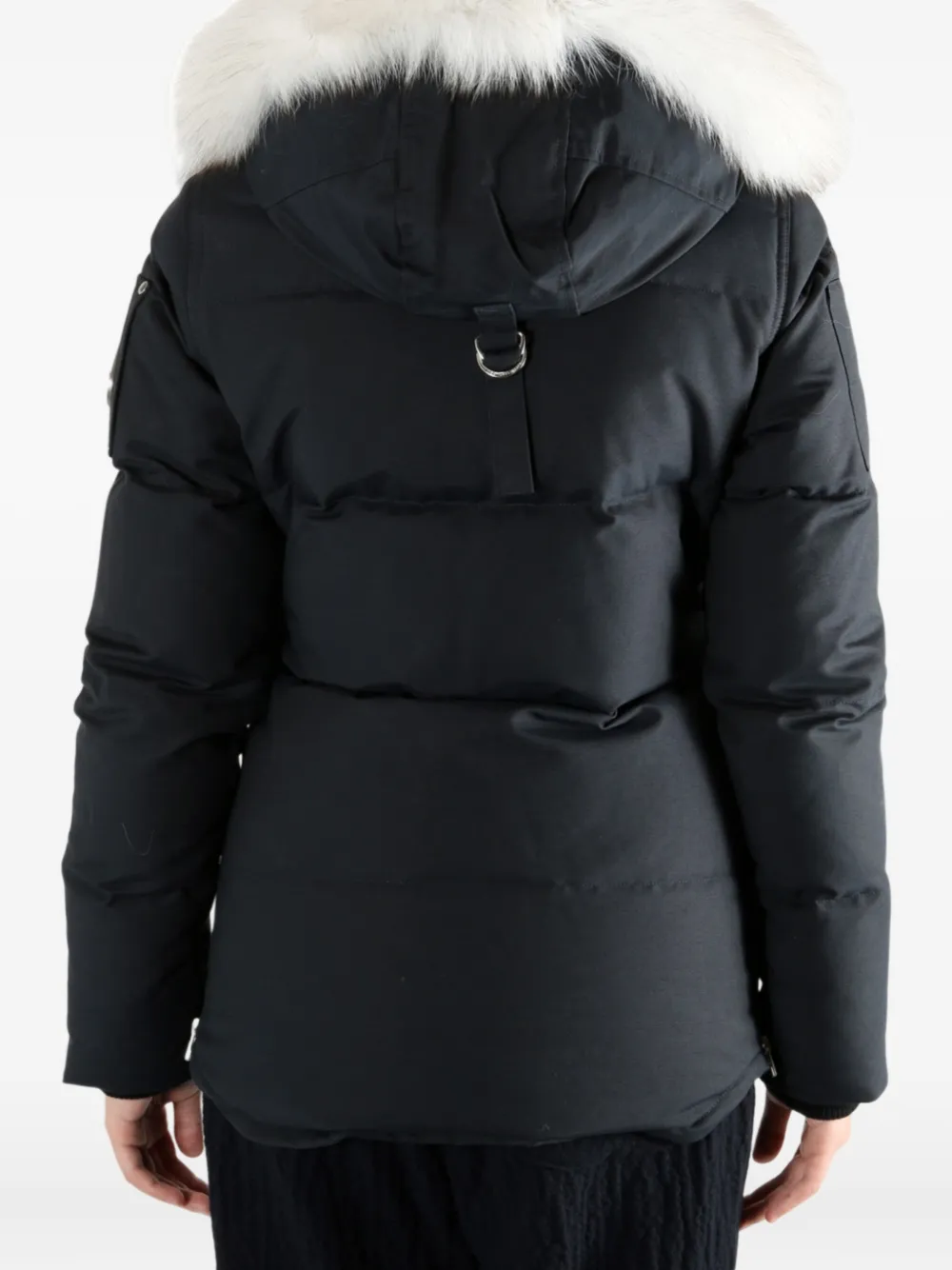 Moose Knuckles Jack met ritssluiting en afwerking van bont Zwart