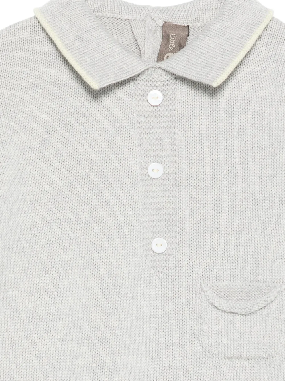 Little Bear Geribbelde romper Grijs