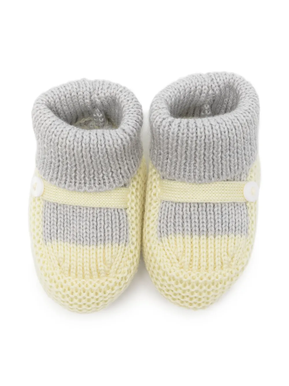 Little Bear Button-detail Crib Shoes In Yellow