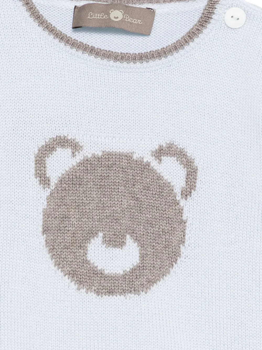 Little Bear Trui met teddybeerprint Blauw