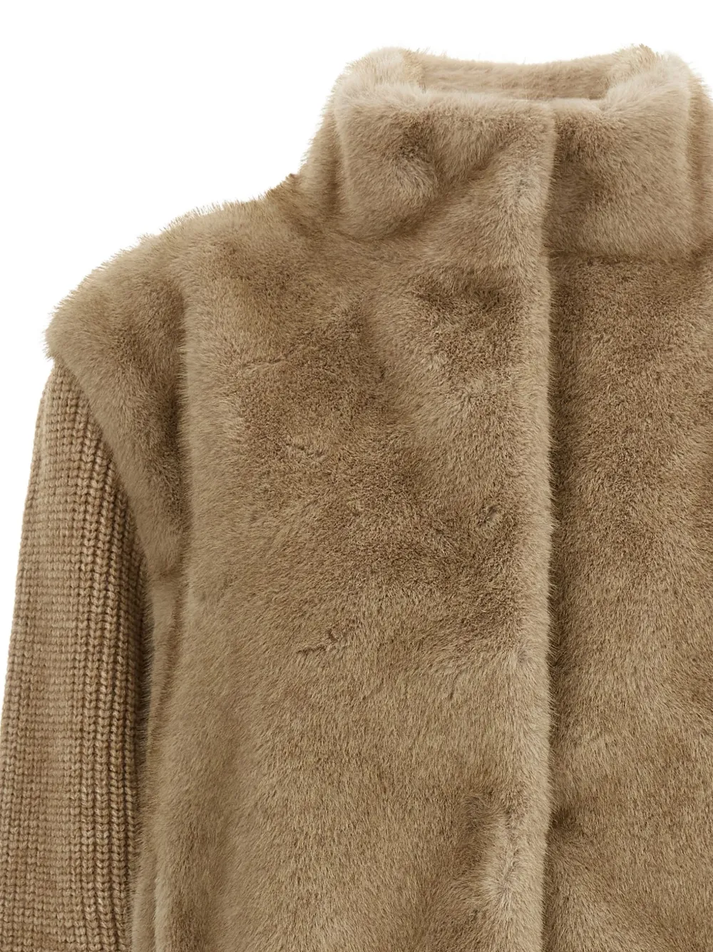 MC2 Saint Barth Gebreid bomberjack van imitatiebont Beige