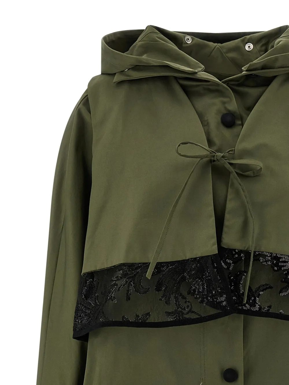 LE TWINS Trenchcoat met afneembare capuchon Groen