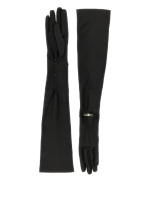 Dolce & Gabbana Silk Long Gloves | Black | FARFETCH ID