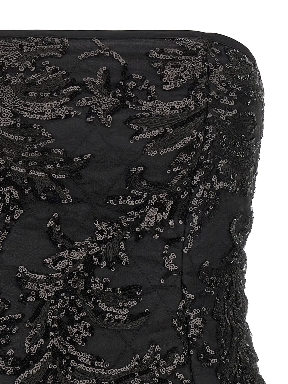 Le Twins Elodie Lace Sequin Top In Black