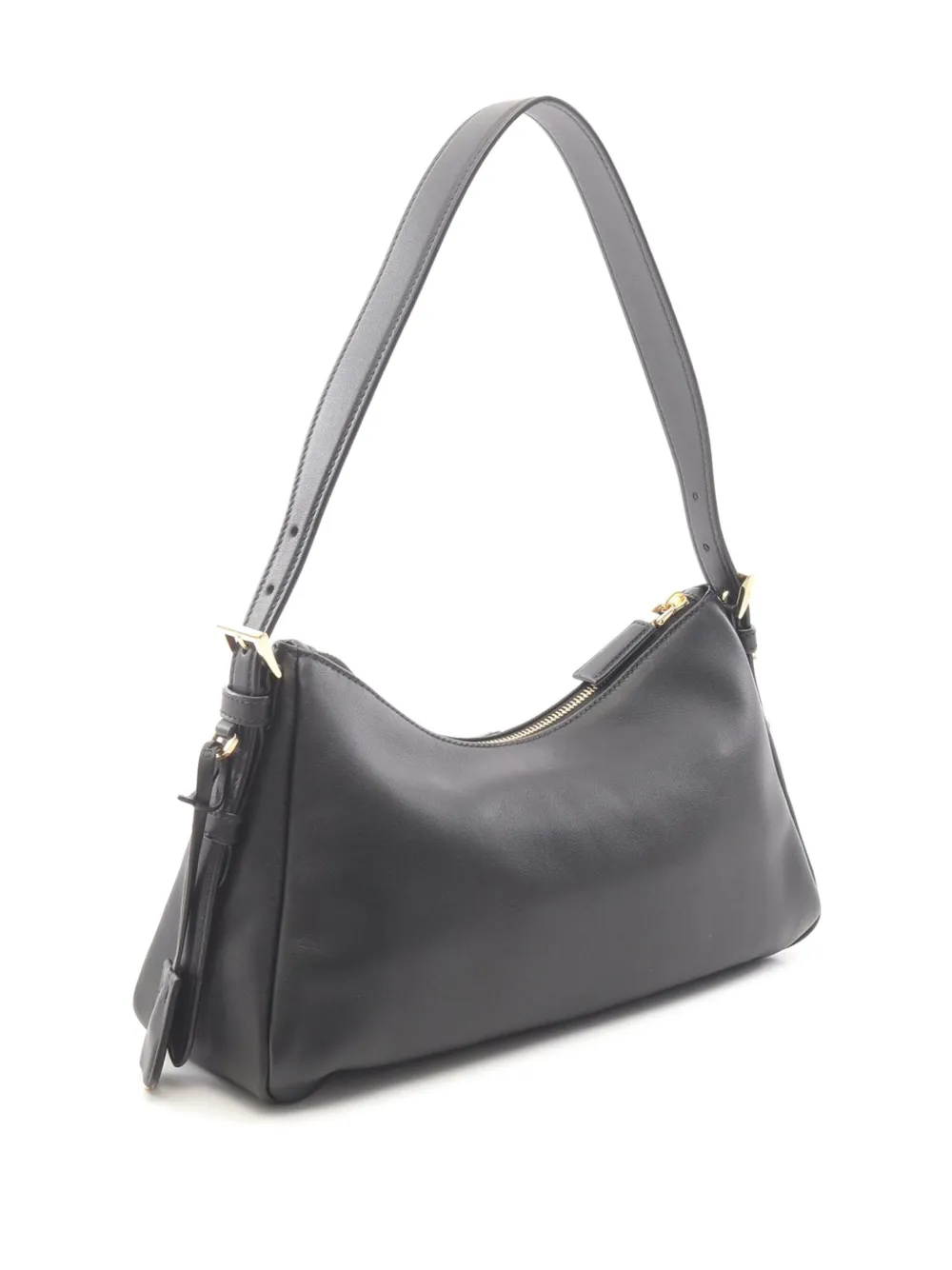 Pre-owned Prada 2013-2025 Medium Leather Aimee Shoulder Bag In Black