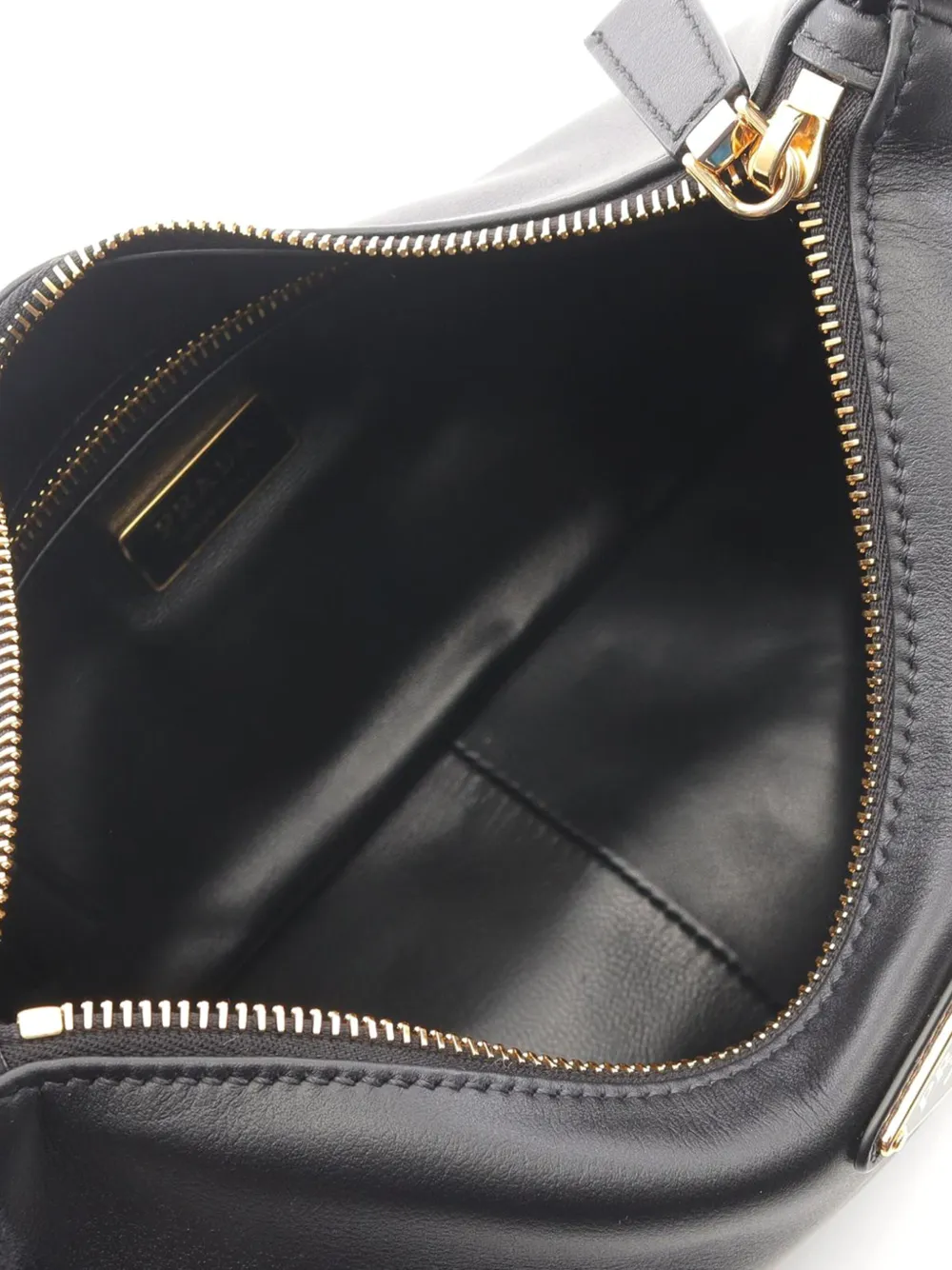 Pre-owned Prada 2013-2025 Medium Leather Aimee Shoulder Bag In Black
