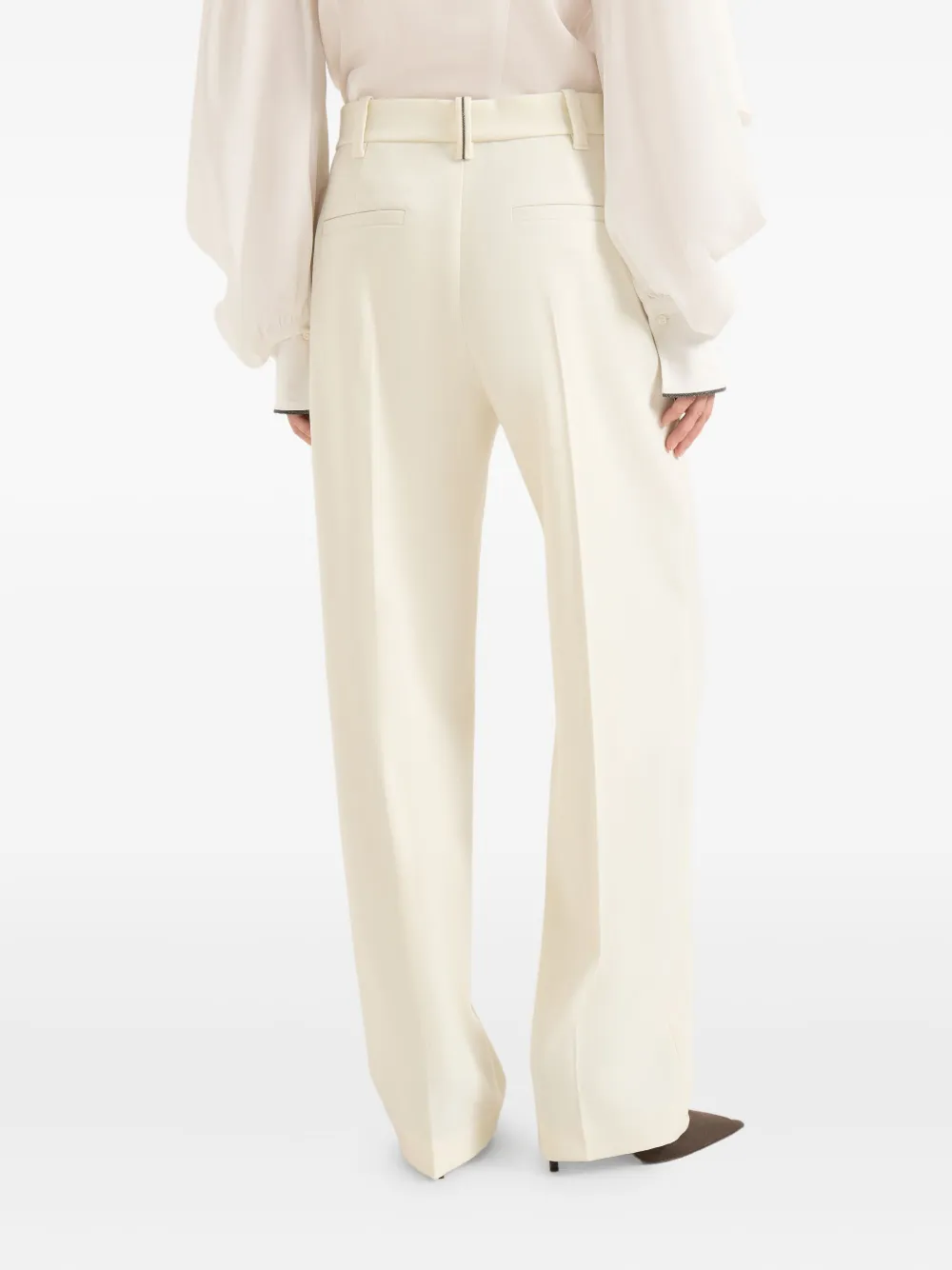 Brunello Cucinelli Loose Cigarette Trousers In Neutral