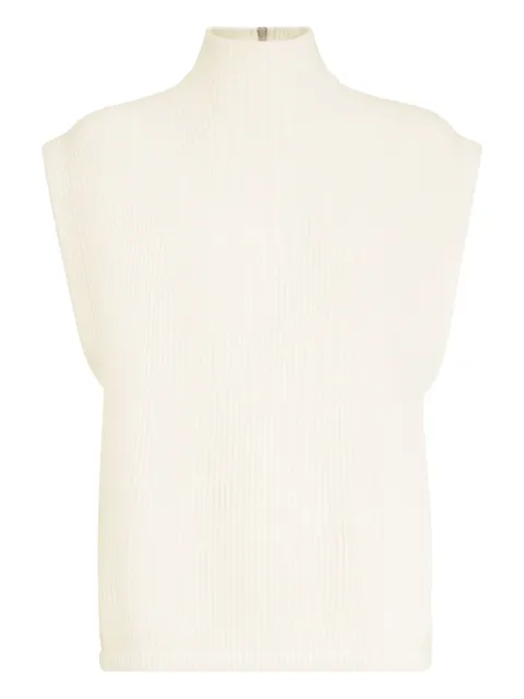 Brunello Cucinelli gilet sans manches côtelé à col roulé