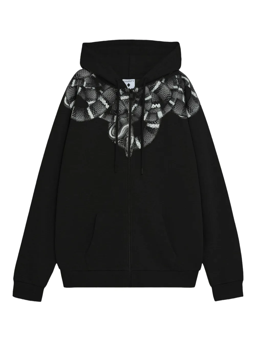 County Of Milan Snake-print Hoodie In Black
