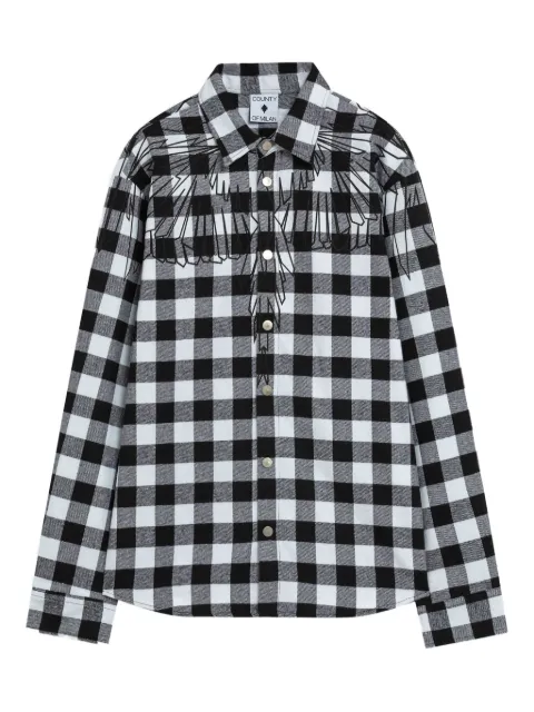 COUNTY OF MILAN checked embroidered shirt