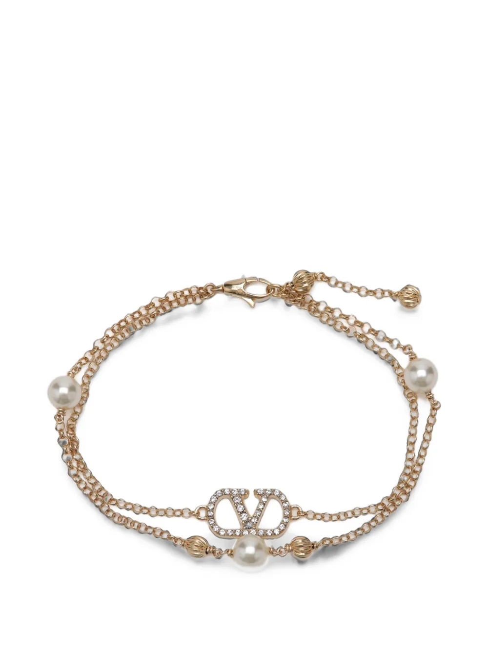 Valentino Garavani VLogo Perlenarmband - Gold