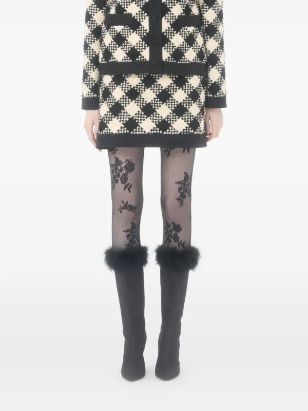 Valentino Garavani ダミエ ツイード ミニスカート | ブラック