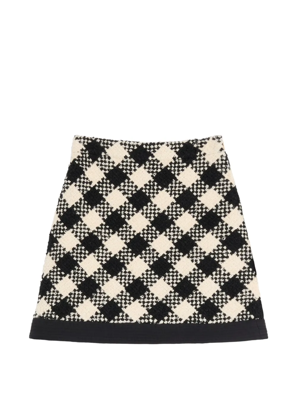 Valentino Garavani Minigonna Damier in tweed - Nero