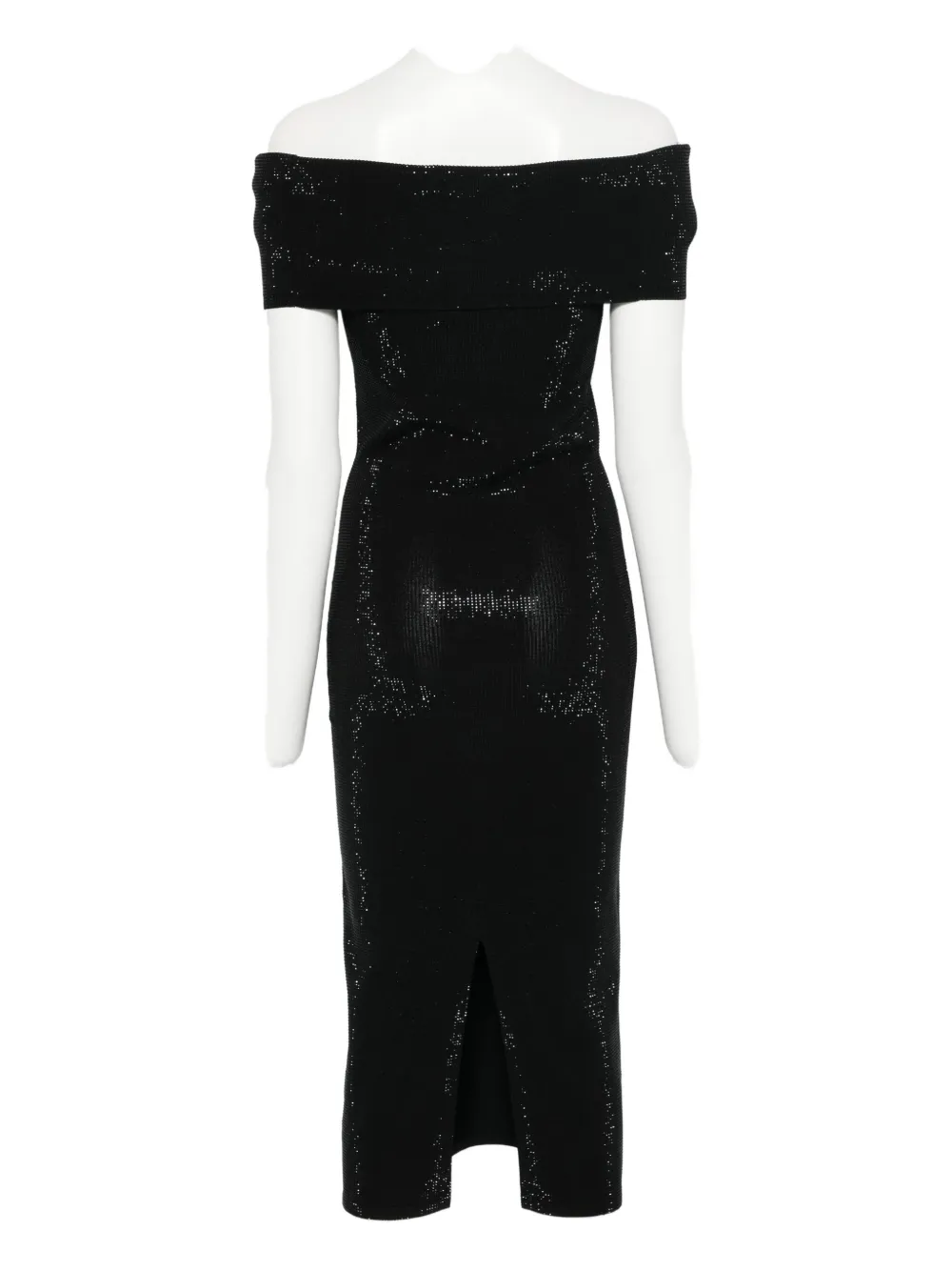 Michael Kors off-shoulder embellished midi dress - Zwart