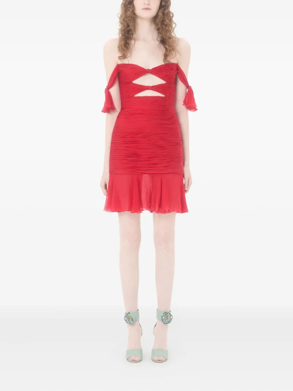 Valentino Garavani Flounce chiffon jurk - Rood