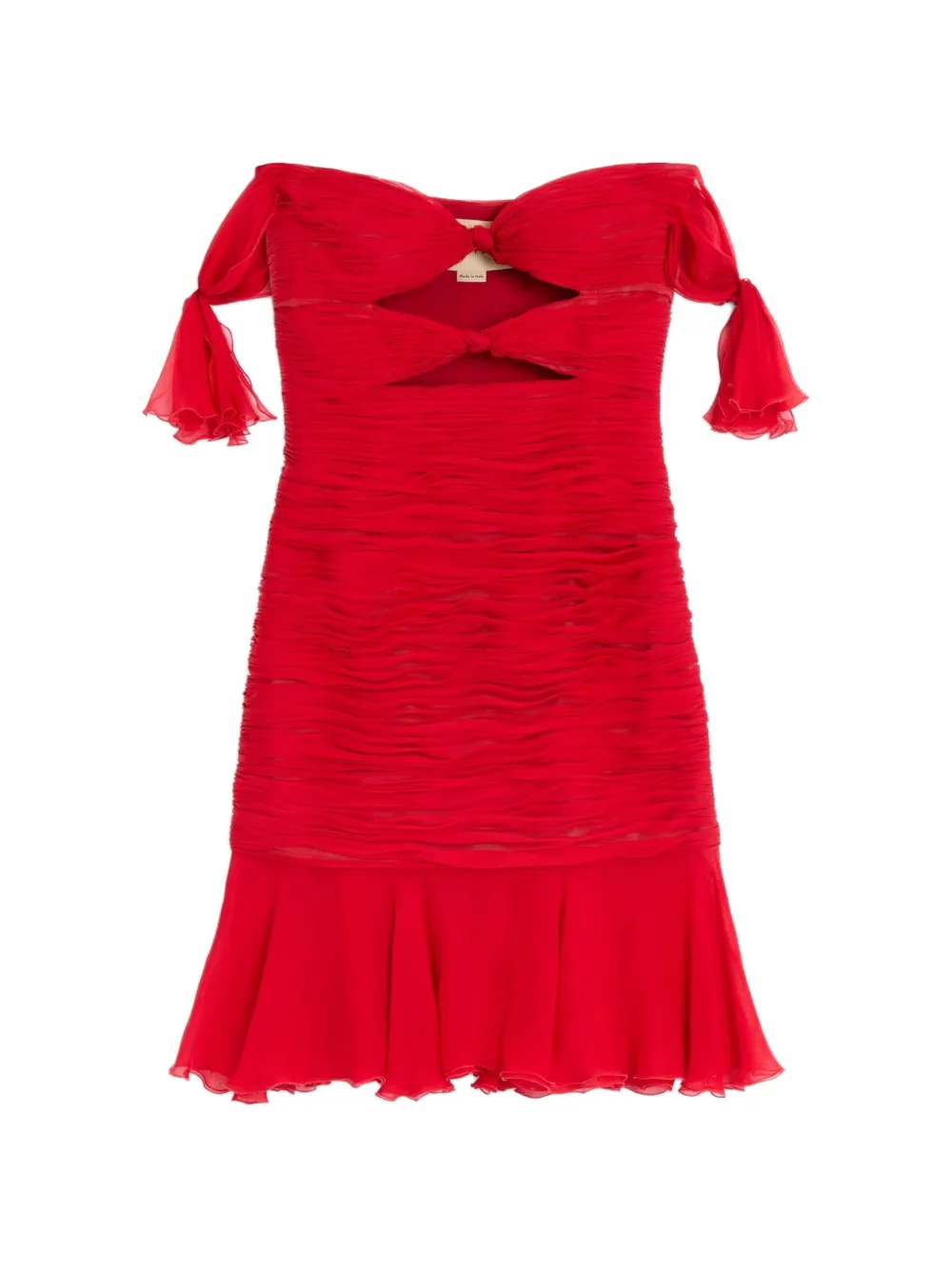 Valentino Garavani Ausgestelltes Chiffonkleid - Rot