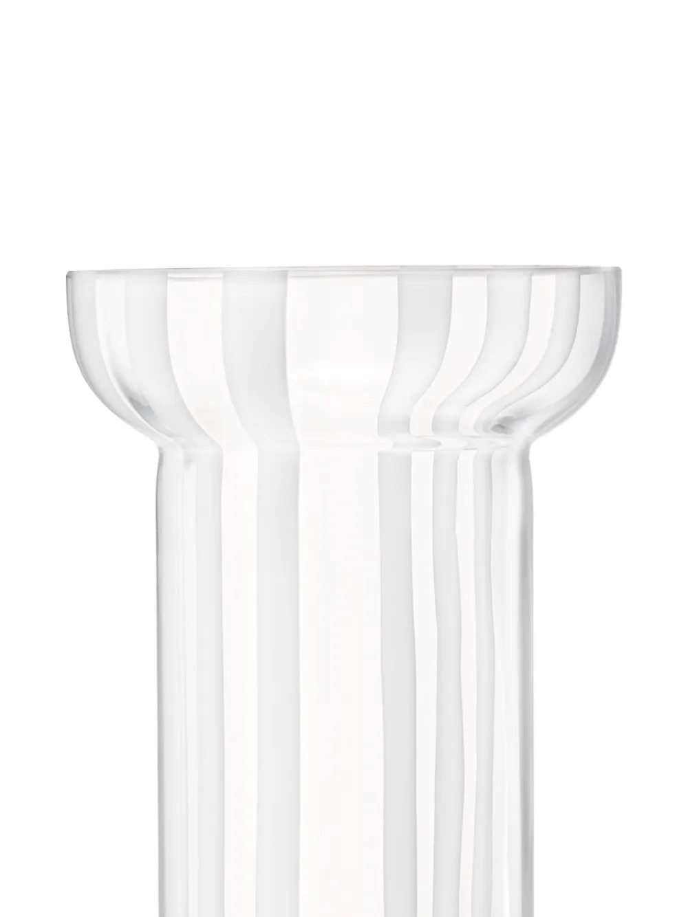 LSA International Gestreifte Vase (31,5cm x 14cm) - Weiß