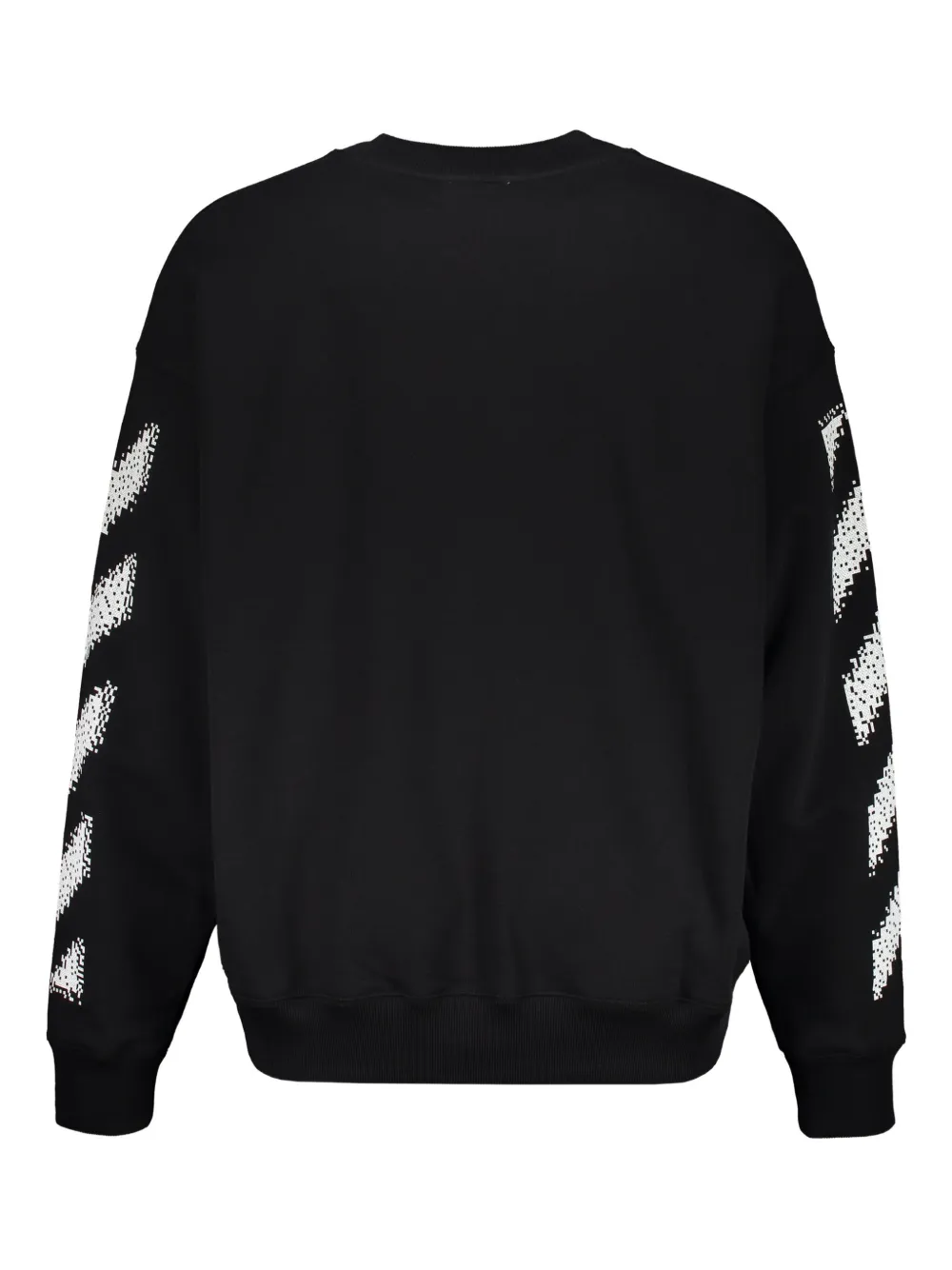 Off-White Sweater met ronde hals en diagonale strepen - Zwart
