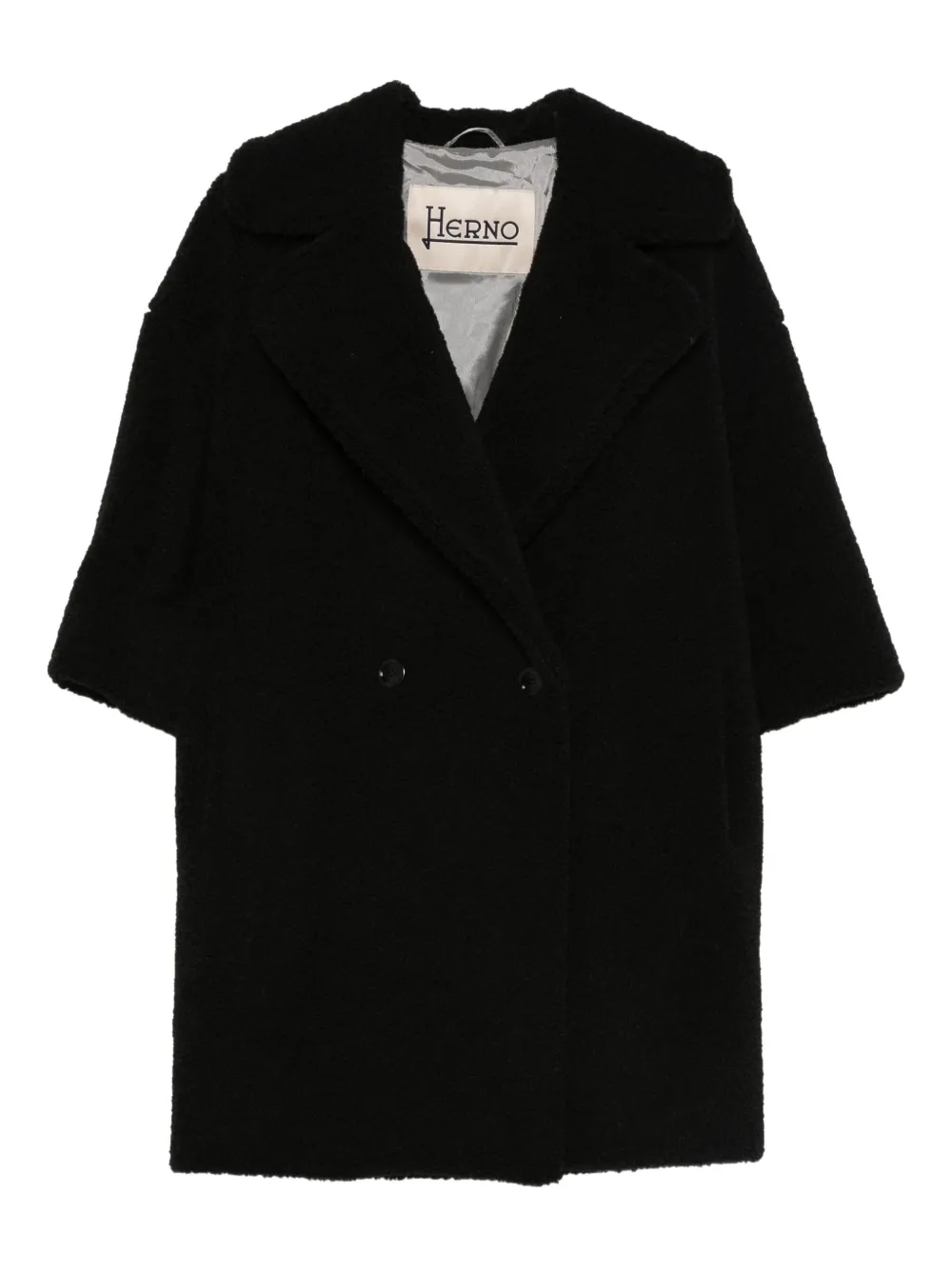 Herno Button-fastening Coats In Black