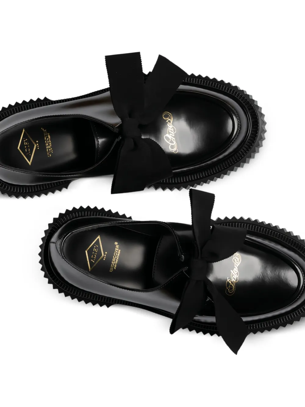 Adieu Paris Derby schoenen met plateauzool en strik Zwart