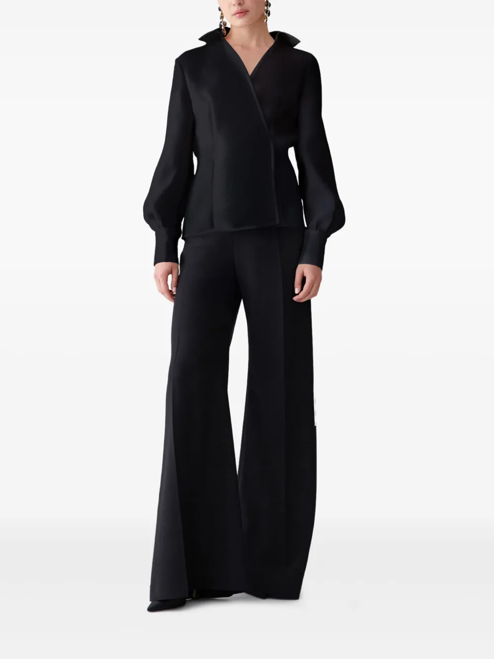 Carolina Herrera Top met pofmouwen - Zwart