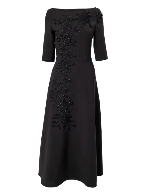 Carolina Herrera embroidered boat-neck midi dress