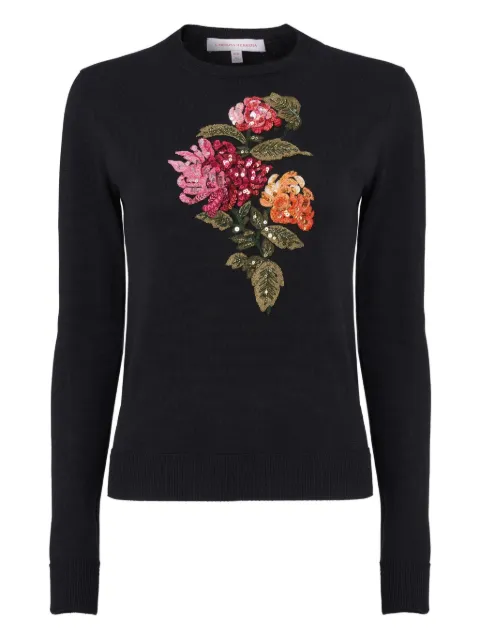 Carolina Herrera chrysanthemum-embroidered sequin sweater