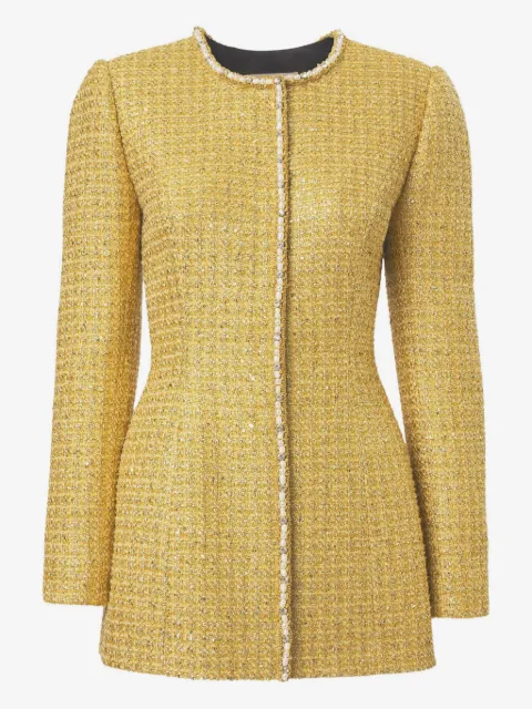 Carolina Herrera veste en tweed à ornements