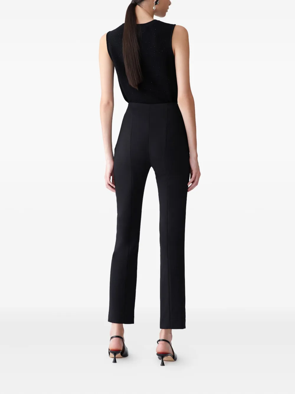 Carolina Herrera Wool Blend Sleeveless Crewneck Tank In Black