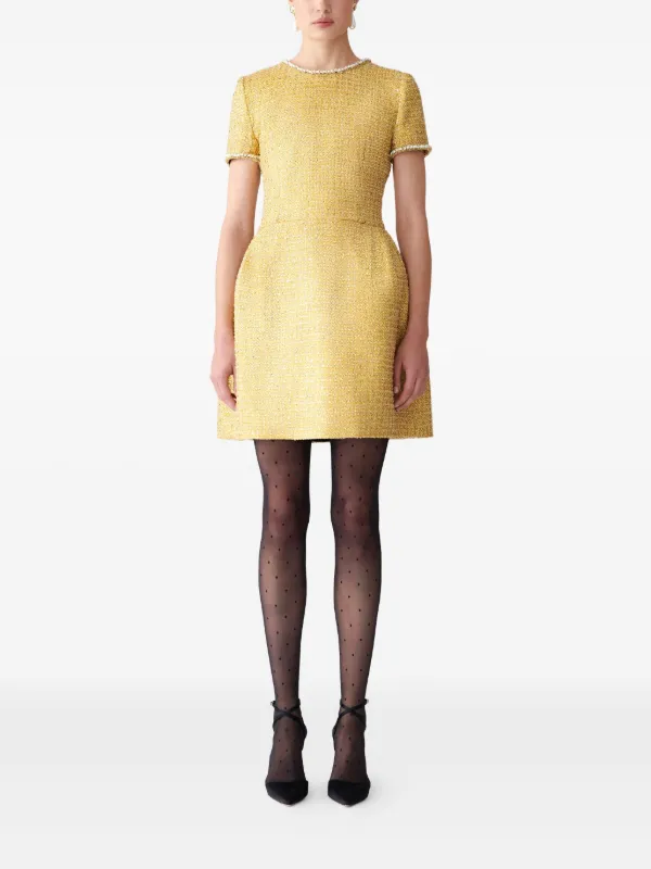 strapless open back dress Tweed Dress Dina  Gala
