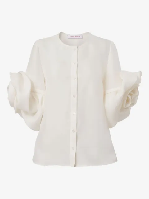 Carolina Herrera Blusa rosette gazar