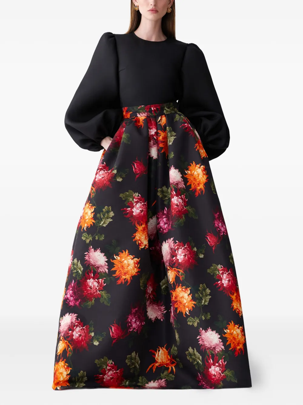 Carolina Herrera falda larga con estampado de crisantemo | Faldas de cintura alta | Image 2