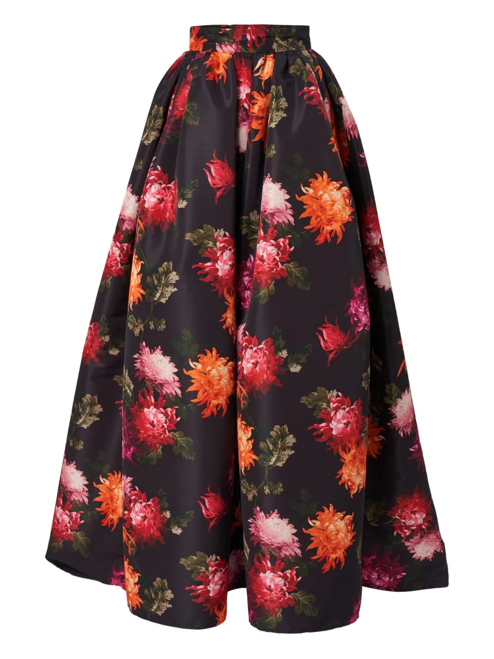 Carolina Herrera falda larga con estampado de crisantemo | negro | Image 1
